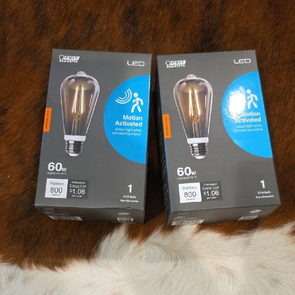 FEIT Other - Feit LED Motion-Activated Vintage-Style Bulb - 60W Replacement (Amber Glass)